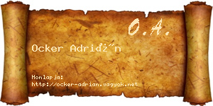 Ocker Adrián névjegykártya